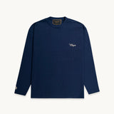 TSHEPO, SIGNATURE, OVERSIZED LONG SLEEVE T-SHIRT, NAVY