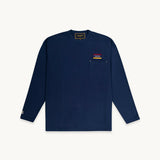 TSHEPO, POCKET FLAG, OVERSIZED LONG SLEEVE T-SHIRT, NAVY