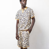 TSHEPO, MENS KNIT SHORTS, LEOPARD