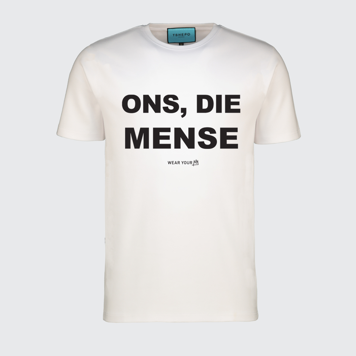 TSHEPO, ONS, DIE MENSE T-SHIRT, WHITE | TSHEPO